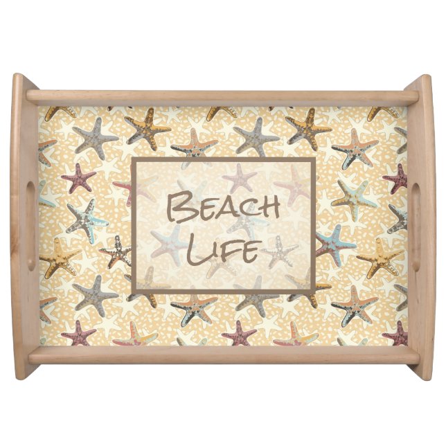 Starfish in the Sand  Serving Tray (Front)