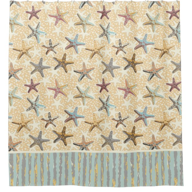 Starfish in the Sand Shower Curtain (Front)
