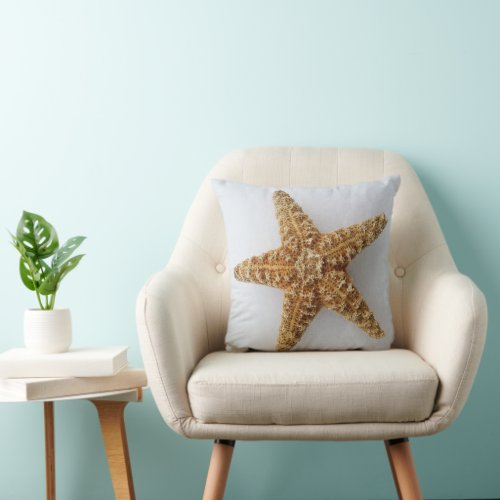 Starfish In The Snow sealife original Photography Throw Pillow