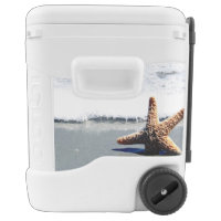 Starfish in the Surf Rolling Cooler