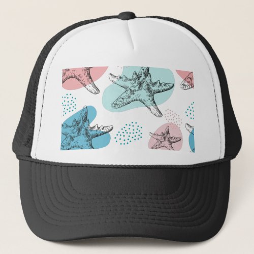 Starfish in trendy colors elegant pattern trucker hat