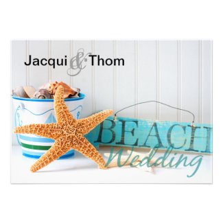 Starfish Informal Beach Wedding Personalized Invite