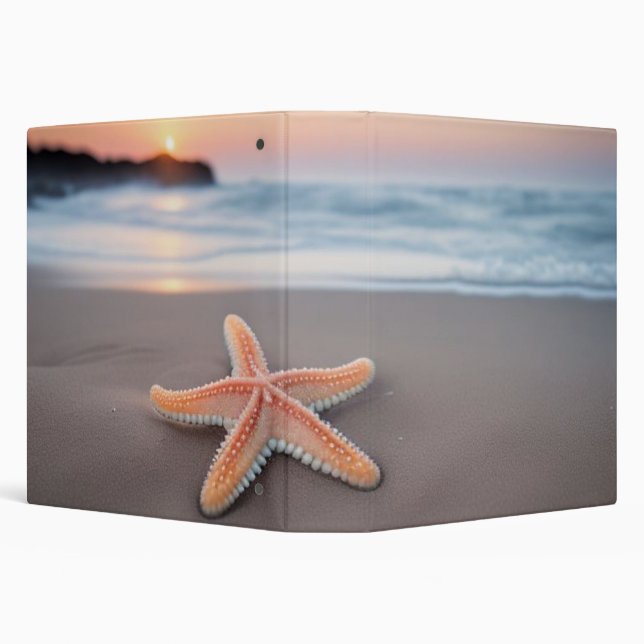 Starfish Lying on a Beach 3 Ring Binder (Background)