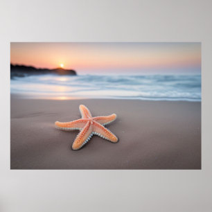 Starfish Lying on a Beach Poster