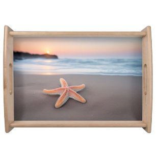 Starfish Lying on a Beach Serving Tray