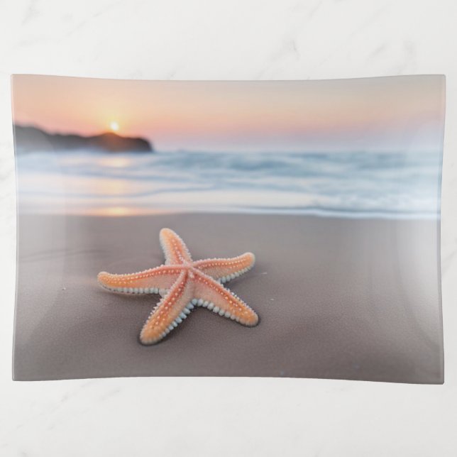 Starfish Lying on a Beach Trinket Tray (Front)