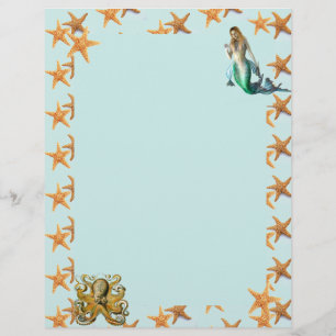 Starfish, Mermaid, and Octopus Stationary