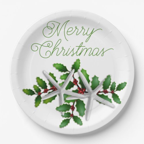 Starfish Merry Christmas Party Paper Plates