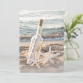 Starfish Message In A Bottle Wedding Invitation (Standing Front)