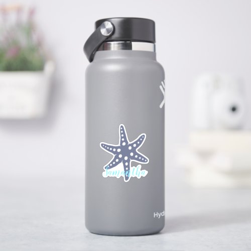 StarFish Midnight Blue Name Sticker