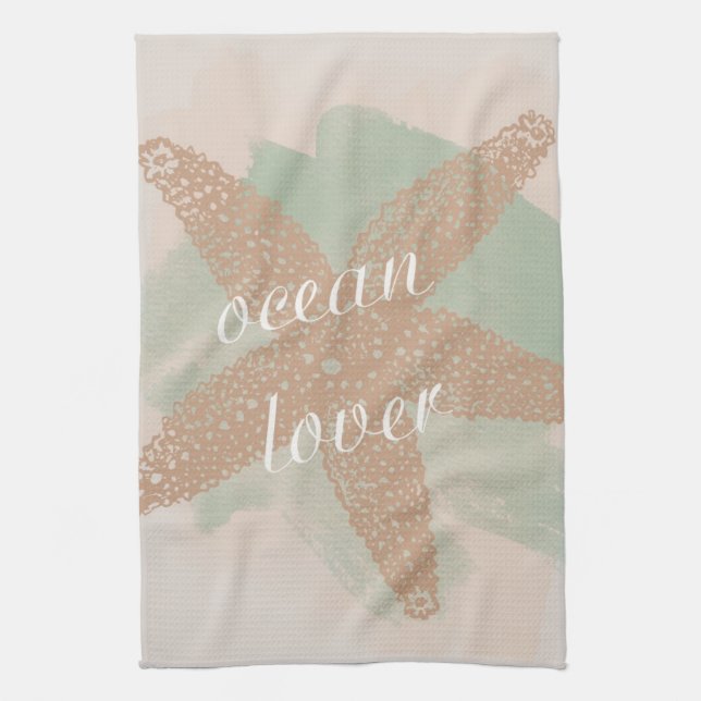 Starfish Mint Ocean Towel (Vertical)