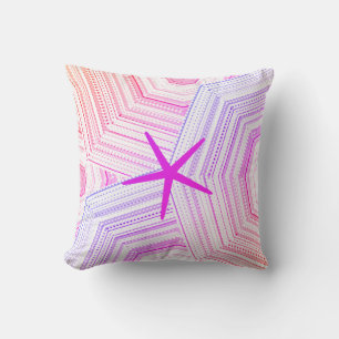Starfish Multicolor Pink Yellow Artsy Decor Girly Outdoor Pillow