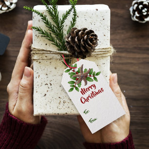 Starfish n Holly Merry Christmas Gift Tags