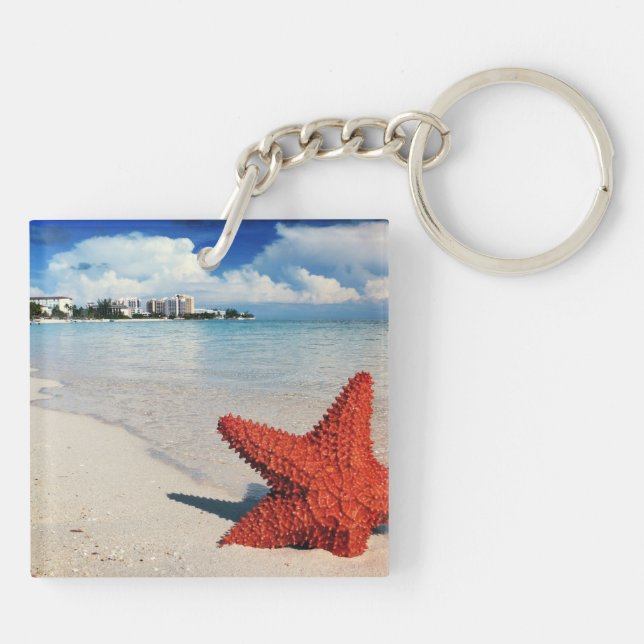 Starfish, Nassau, Bahamas Keychain (Back)