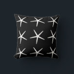 Starfish Nautical Beach Black White Patterns Gift Throw Pillow<br><div class="desc">Printed with beautiful image of starfish pattern in black and white,  perfect for coastal beach themed home decor and beach house decorations. Makes great gift for anyone who loves beach life! You may change the background color as you wish to change the color of the starfish.</div>