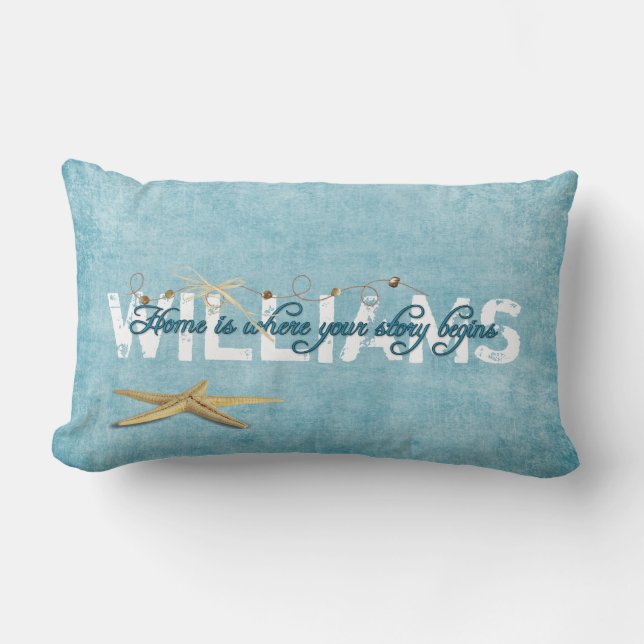 Starfish Nautical Name Lumbar Pillow (Front)