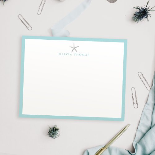 Starfish nautical simple personalized Stationery Note Card