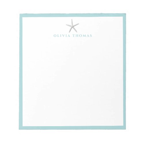 Starfish nautical simple personalized Stationery Notepad