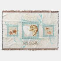 Starfish Nautilus Conch Shell Ocean Personalized Throw Blanket