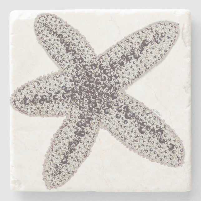Starfish - Neutral Stone Coaster (Front)