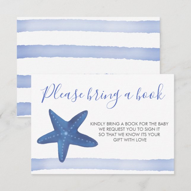 Starfish | Ocean Baby Shower Bring A Book Invitation (Front/Back)