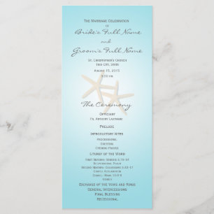 Starfish Ocean Dreams Wedding Program