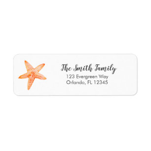 Starfish Ocean Painting Art Address Label