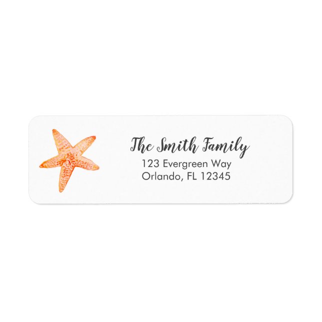 Starfish Ocean Painting Art Address Label (Front)