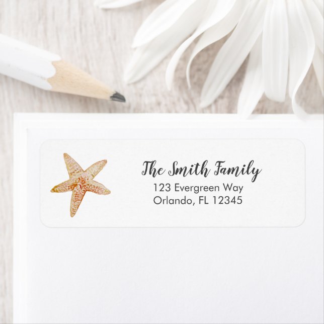 Starfish Ocean Painting Art Address Label (Insitu)