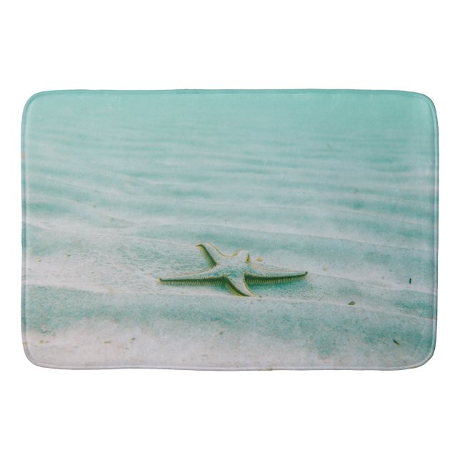 Starfish Ocean Summer Tropical Beach Vacation Bath Mat (Front)