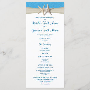 Starfish Ocean Wave Rustic Wedding Program