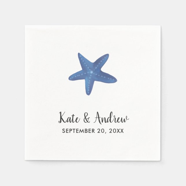 Starfish | Ocean Wedding Napkins (Front)