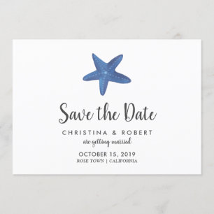 Starfish   Ocean Wedding Save The Date Invitation