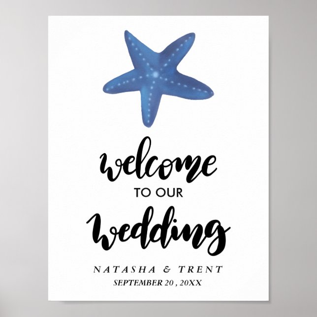 Starfish | Ocean Wedding Sign (Front)