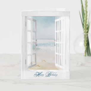 starfish ocean window birthday card
