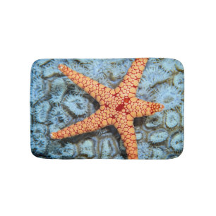 Starfish On A Coral With Polips Bathroom Mat