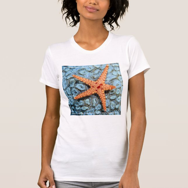 Starfish On A Coral With Polips T-Shirt (Front)