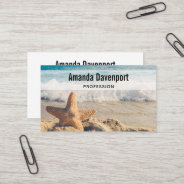 Starfish On A Sandy Beach Photograph Business Card at Zazzle
