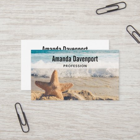 Starfish On A Sandy Beach Photograph Business Card