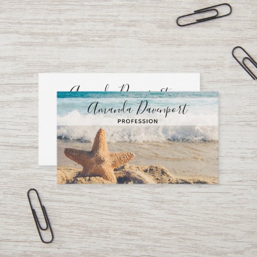 Starfish on a Sandy Beach Photograph Business Card