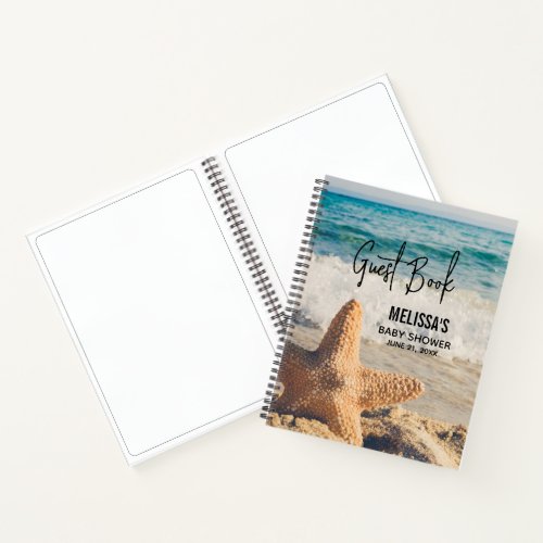 Starfish on a Sandy Beach Photograph Guest Book