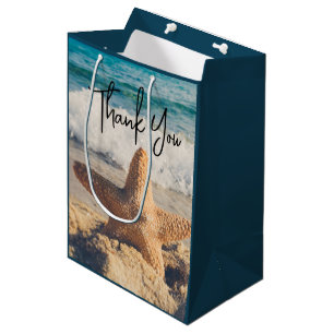 Starfish on a Sandy Beach Photograph Medium Gift Bag