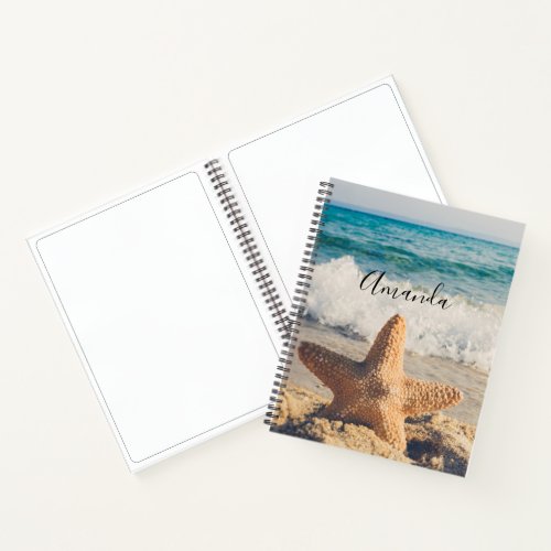 Starfish on a Sandy Beach Photograph Notebook