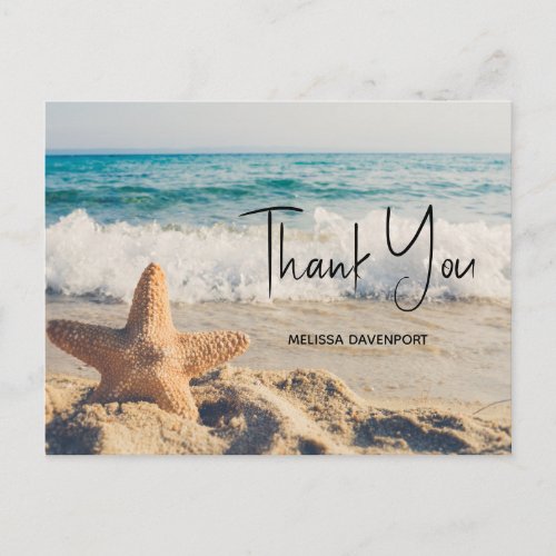Starfish on a Sandy Beach Photograph Thank You Postcard