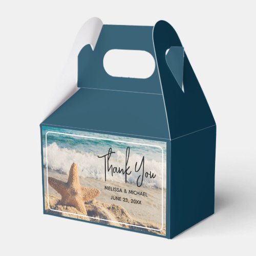 Starfish on a Sandy Beach Photograph Wedding Favor Boxes