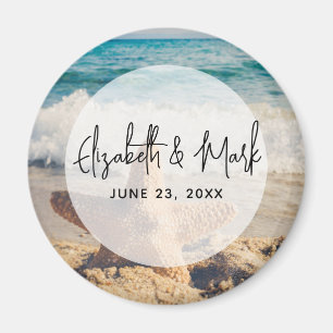 Starfish on a Sandy Beach Photograph Wedding Magnet