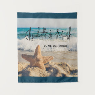 Starfish on a Sandy Beach Photograph Wedding Tapestry