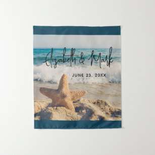 Starfish on a Sandy Beach Photograph Wedding Tapestry