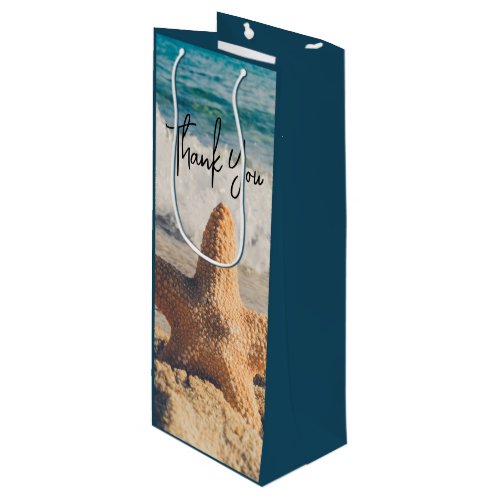 Starfish on a Sandy Beach Photograph Wine Gift Bag