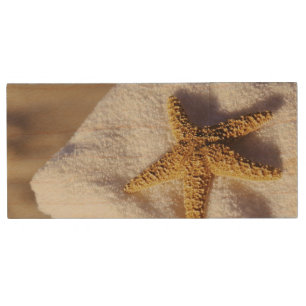 Starfish On A Towel Wood Flash Drive